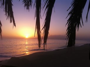 sunset on Fogo with view to Brava